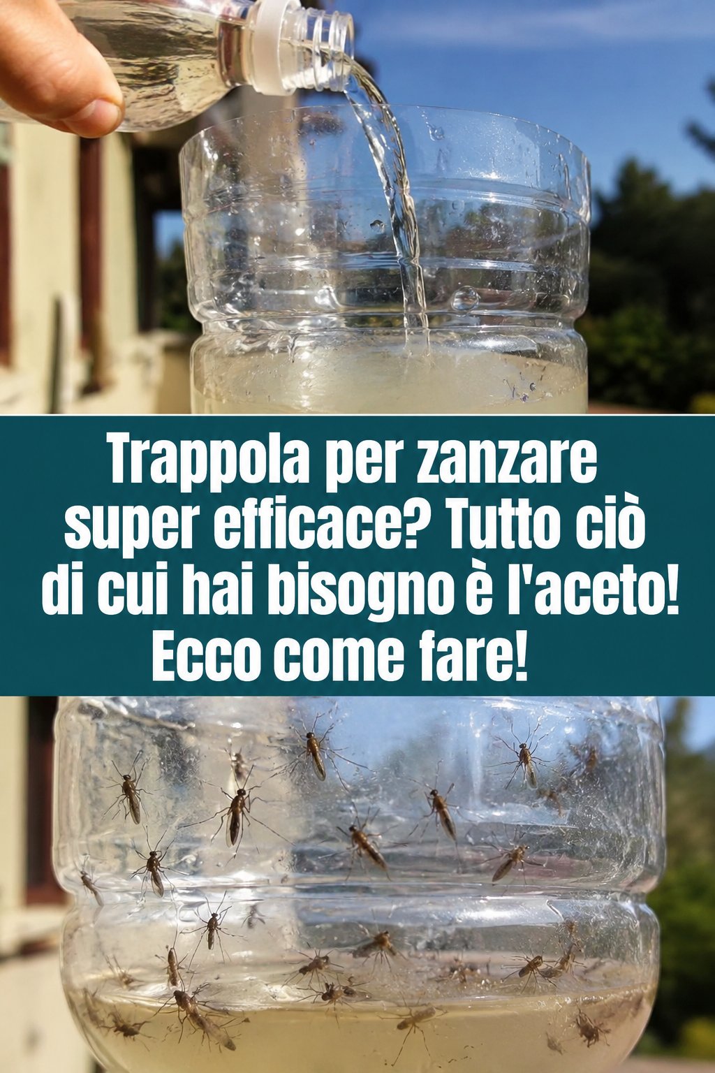 Trappola per zanzare super efficace? Tutto ciò di cui hai bisogno è l’aceto! Ecco come fare!