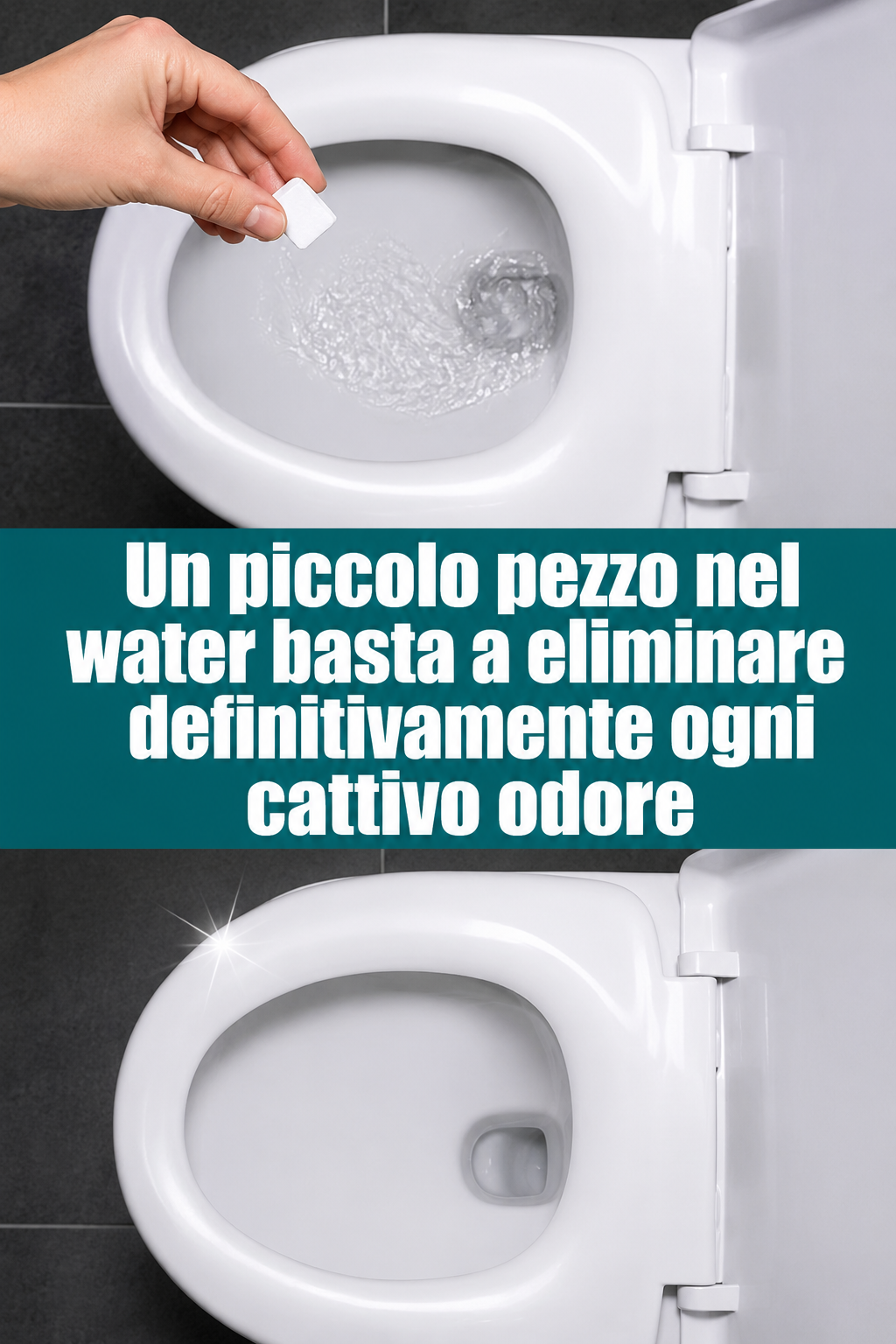 Un piccolo pezzo nel water basta a eliminare definitivamente ogni cattivo odore