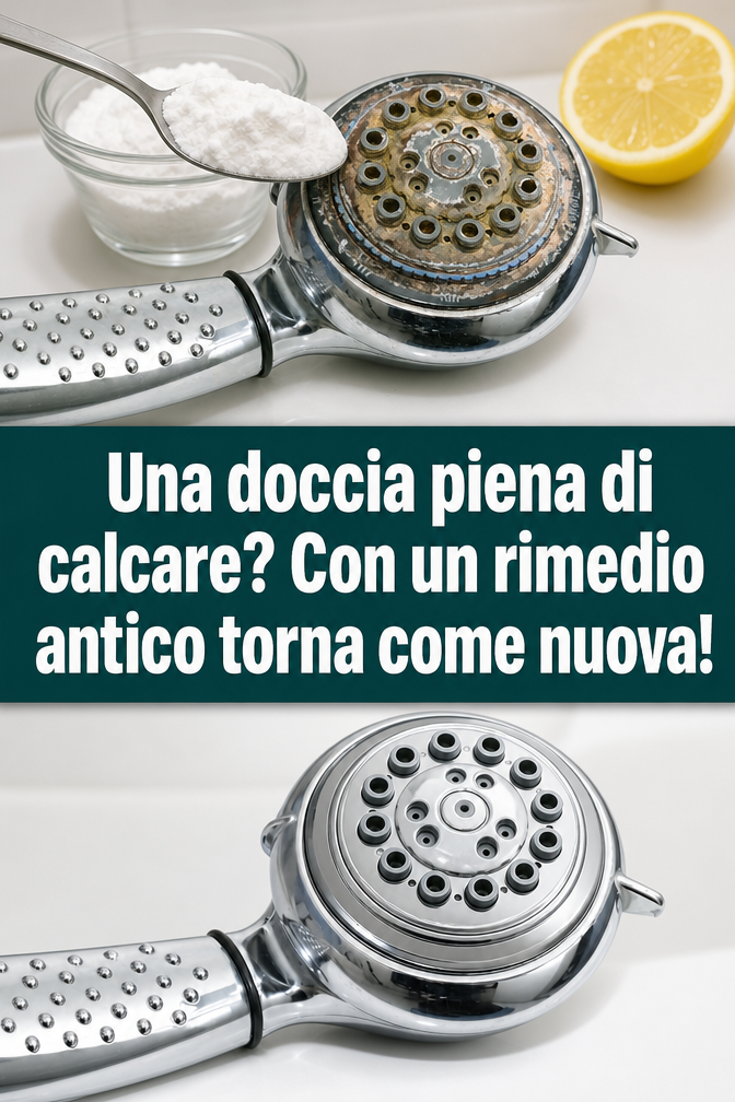 Una doccia piena di calcare? Con un rimedio antico torna come nuova!