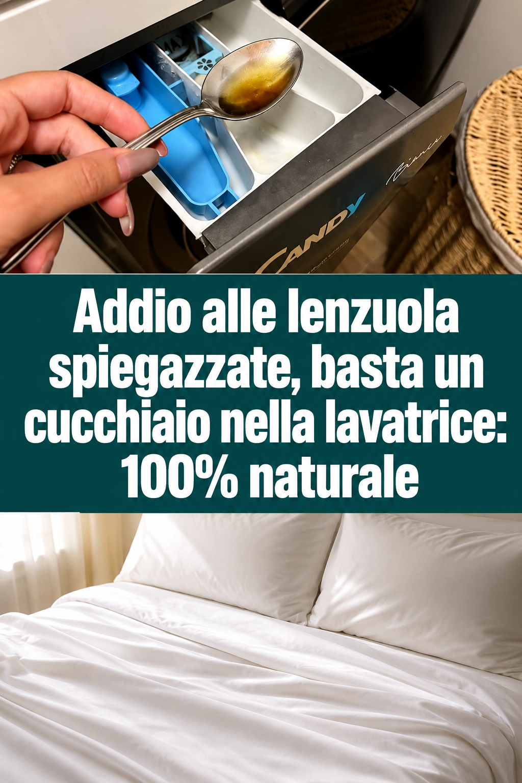 Addio alle lenzuola spiegazzate, basta un cucchiaio nella lavatrice: 100% naturale