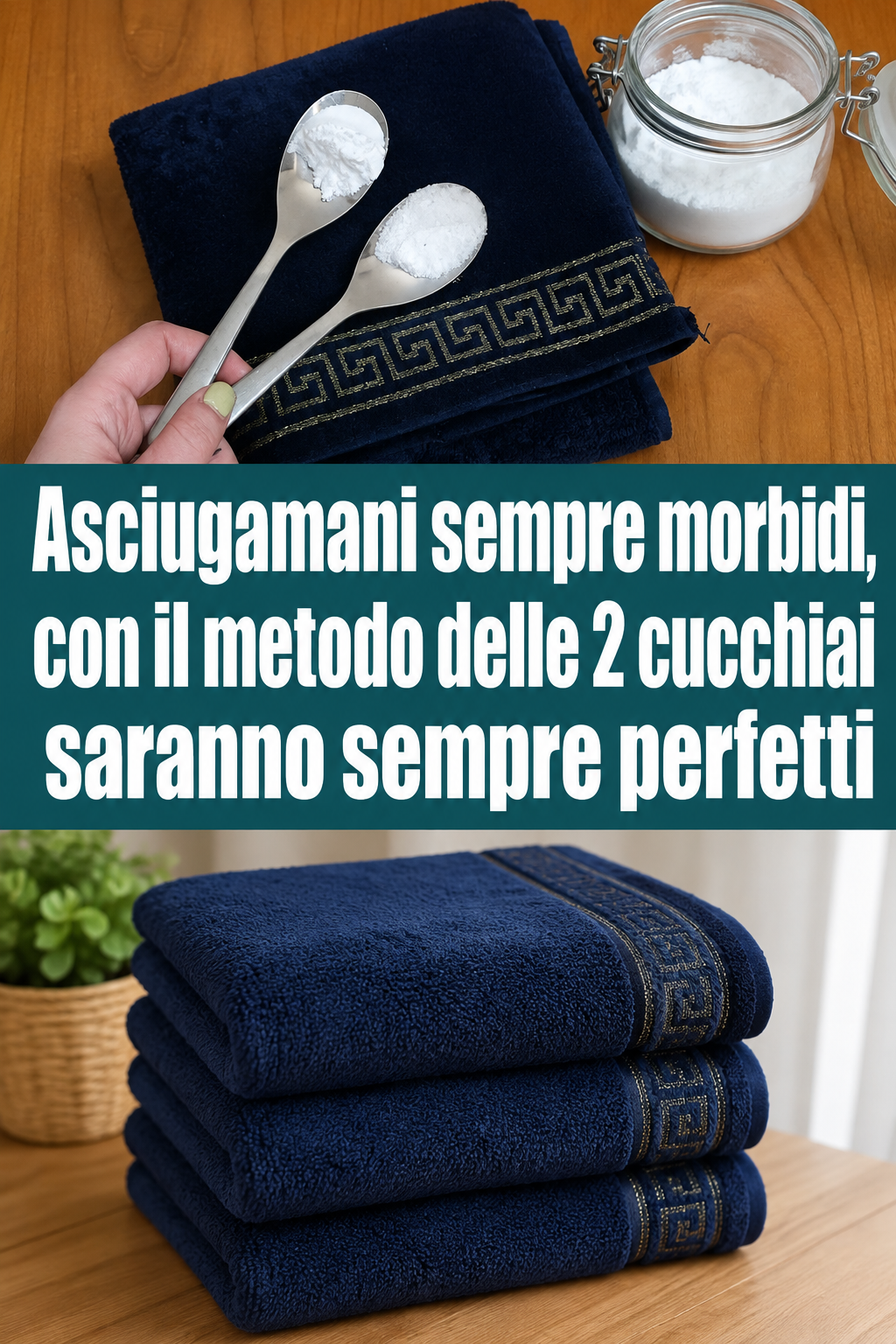 Asciugamani sempre morbidi, con il metodo delle 2 cucchiai saranno sempre perfetti