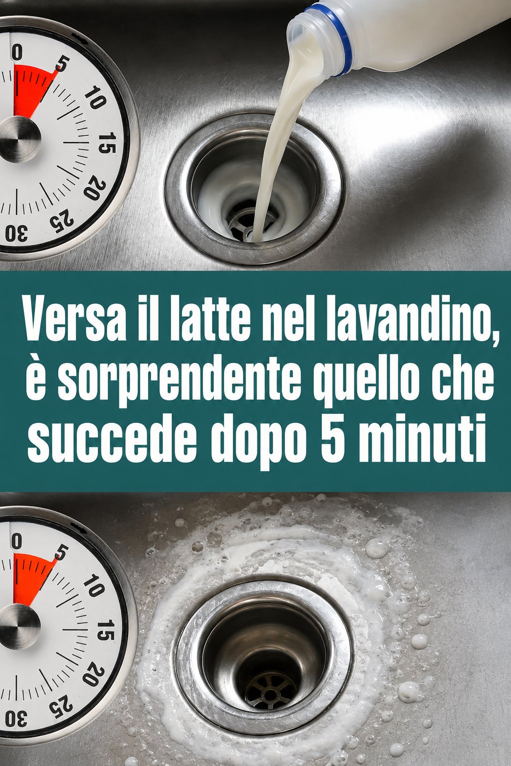 Versa il latte nel lavandino, è sorprendente quello che succede dopo 5 minuti